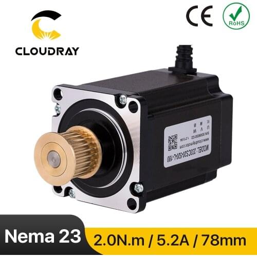 Cloudray Nema 23 Stepper Motor 3 Phase 2.0N.m 5.2A with GEAR 1.8m Cable for CNC Router Engraving Milling Machine