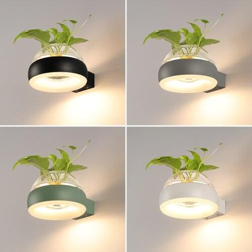Modern Plante Wall Lights Led Acrylic Wall Lamps Home Bedside Led Sconces Loft Fixtures for Bedroom Living Room Restaurant Light
