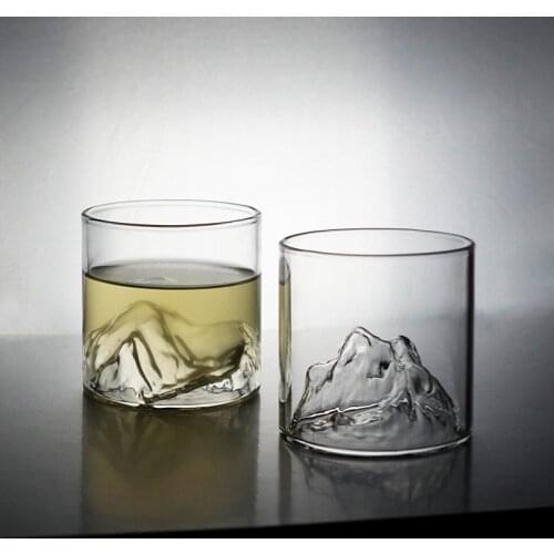 Mount Fuji Glass Cup Retro Japanese Style Water Cup Japanese Tea Cup Whiskey Cup Tibetan Mountain Cup Glass Cup Wine Glass