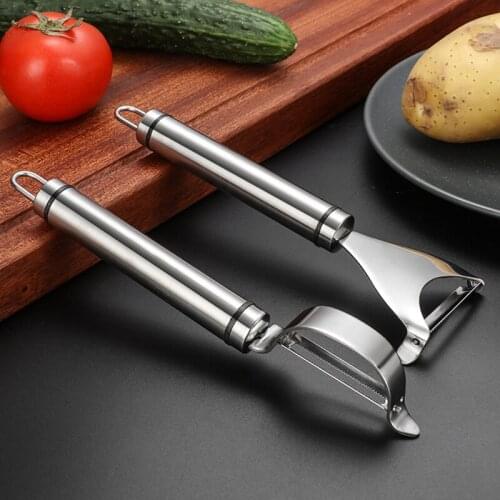 1PC Stainless Steel Fruit Vegetable Peeler Two Types Potato Carrot Grater Sharp Movable Blade Kitchen Gadget Home Accessories