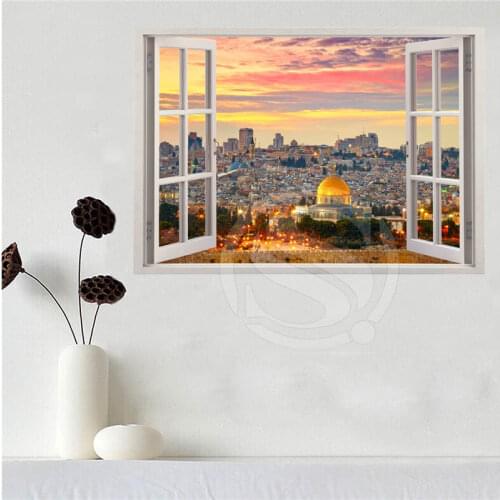 Custom canvas poster Jerusalem in the window poster cloth fabric wall poster print Silk Fabric SQ0626-ZXEE3221