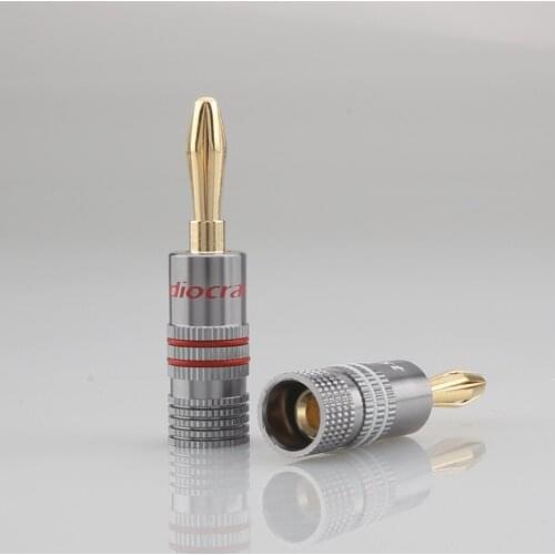 High Quality 8PCS 24K Gold Audiocrast B840G Speaker Banana Plug Adapter Wire Connector Gold Plated