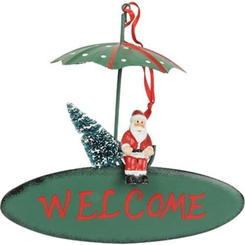 Iron welcomesun umbrella Santa Claus Snowman Pendant - Santa Claus
