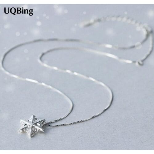 925 Sterling Silver Snowflake Pendant Necklaces for Women Luxury Minimalist Clavicle Chain Accessories