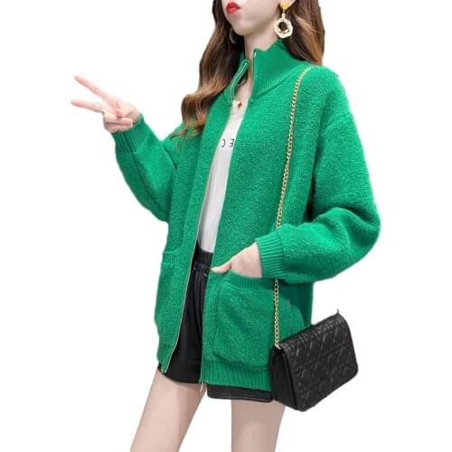 Women Knit Sweater Cardigan Coat New Autumn Winter Jacket Solid color Matching Mid-Long Outerwear Sweater Cardigan Female Tops
