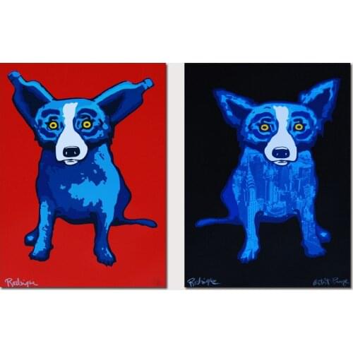 Animal Color Dog HD Canvas Print Painting Artwork Modern Home Wall Decor Painting Canvas Art HD Picture on Canvas Prints #116