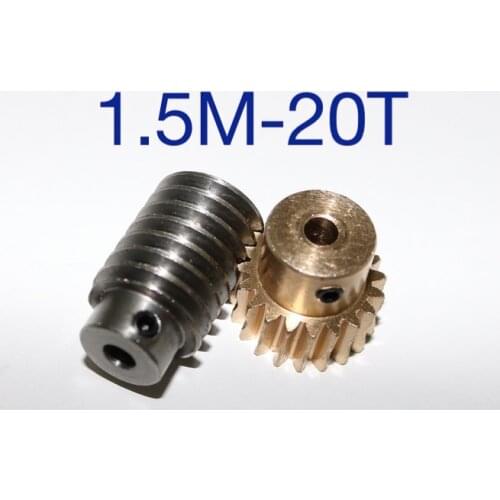 1.5M-20T reduction ratio:1:20 copper worm gear metal worm reducer transmission parts--gear hole:10mm rod hole:10mm