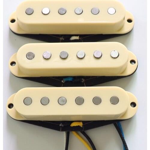 Free Shipping 1 set 3pcs Alnico 5 flat pole piece Standard Single coil Pickups for Electric Guitar