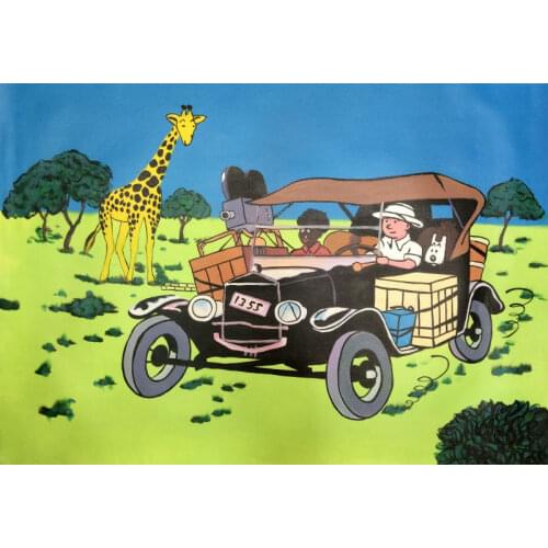 100% Hand Painted Modern Cartoon Oil Painting on Canvas TinTin Oil Painting Wall Art Painting Picture for Living Room Decoration