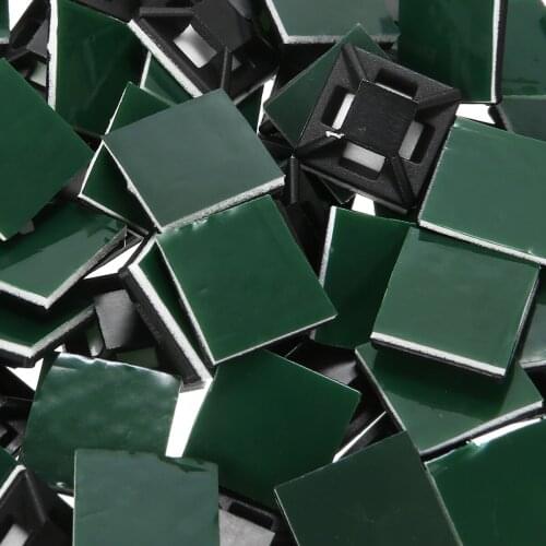 100pcs Cable Tie Base Mounts Self Adhesive Wall Wire Wiring Holder Fixing Seat Clamps Sticky Socket 12.5 X 12.5mm