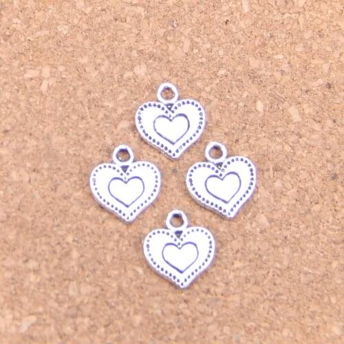 32pcs Charms heart 13x11mm Antique Pendants,Vintage Tibetan Silver Jewelry,DIY for bracelet necklace