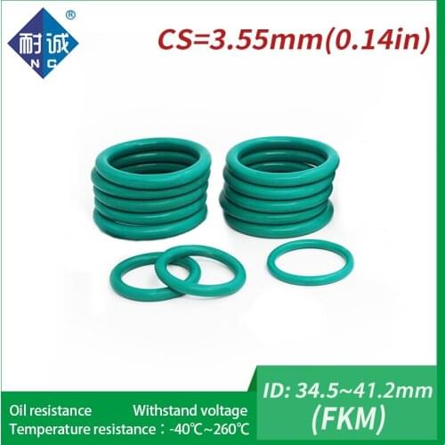 2PCS/lot Rubber Ring FKM O ring Seals Thickness 3.55mm ID34.5/35.5/36.5/37.5/38.7/40/41.2mm Rubber O-Rings Fuel Washer