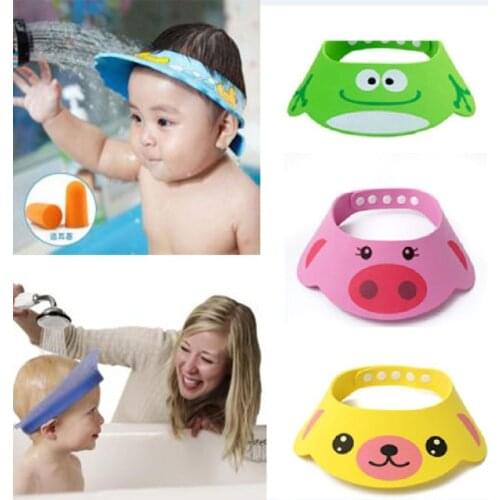 Adjustable Baby Shower Hat Toddler Kids Shampoo Bathing Shower Cap Wash Hair Shield Direct Visor Caps