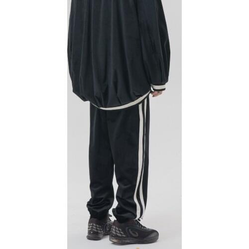 2021 Men Womens clothing Catwalk Hio Hop Contrast velvet Leggings Striped Pants Plus Size costumes 27-46