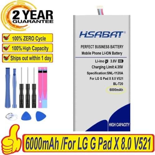 Top Brand 100% New 6000mAh BL-T20 Battery for LG G Pad X 8.0 V521 Table PC Batteries + free gfit