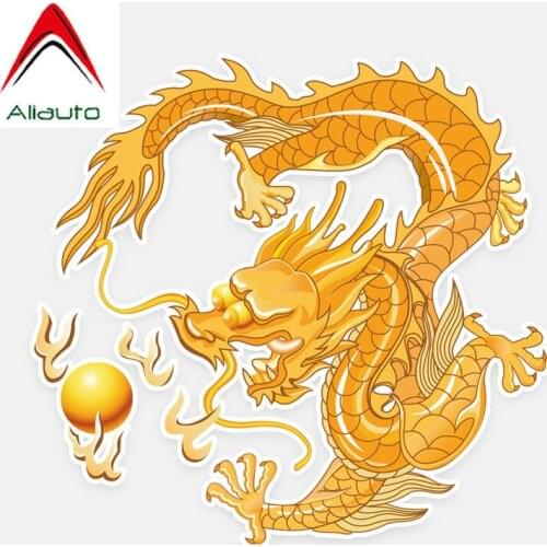 Aliauto Colored Chinese Wind Dragon Graphic Car Sticker Decoration Accessories Reflective Creative Decals PVC,15cm*14cm