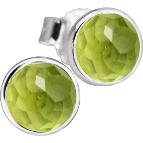 August Droplets Stud Earrings With Peridot 100% 925 Sterling Silver Jewelry Free Shipping