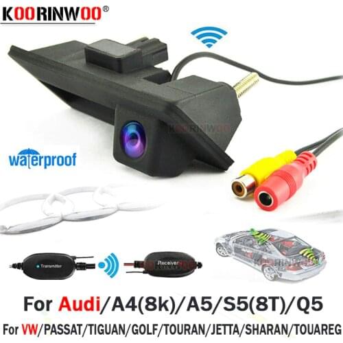 2.4G Adopter Wireless Car Trunk Handle Button Cam Car Rearview Camera For Audi/VW/Passat/Tiguan/Golf/Touran/Jetta/Sharan/Touareg