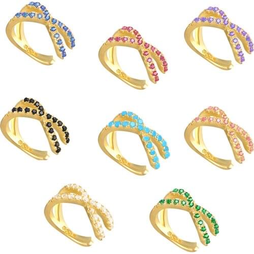 BOAKO 1Pcs 925 Sterling Silver Clip Earrings For Women White Zircon X Shape Ear Cuffs 2020 Fine Jewelry Pendientes For Girl Gift