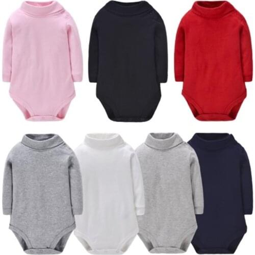 Baby Girls Bodysuits Long Sleeve cotton romper Body Infant Bebe Boys solid Lapel pullover Spring Fall Winter Brand kid Clothes