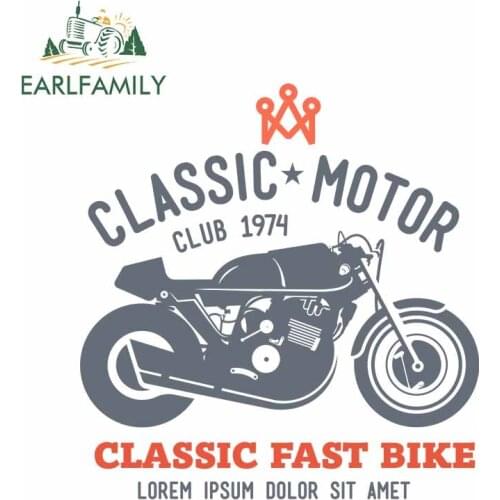 EARLFAMILY 13cm x 12.5cm Motorcycle club Graphics Car WarpVinyl Decals 3D Car Stickers for Car Body Windshield Wall