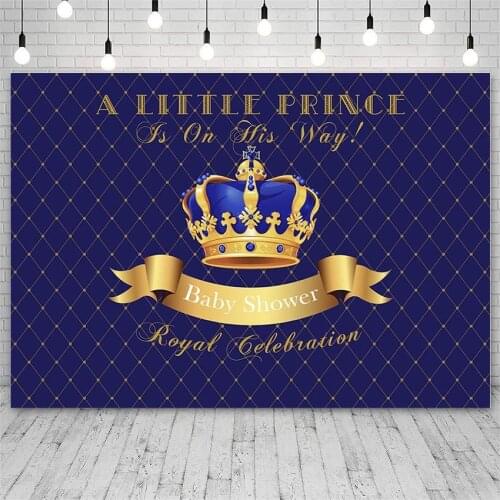 Avezano Backdrop Baby Shower Little Prince Royal Celebration Crown Photography Background Photo Studio Photozone Photocall Decor