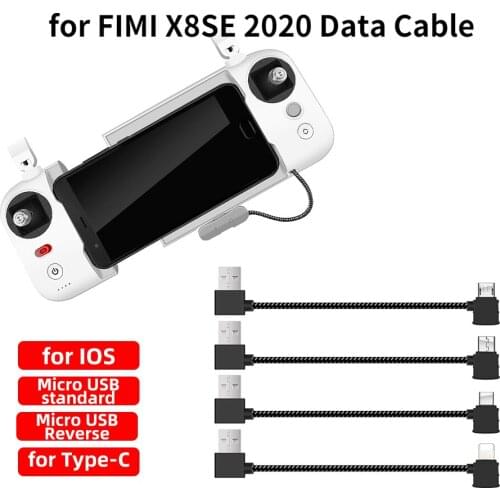 For FIMI X8SE 2020 Data Cable Drone Remote Controller Data Line for IOS Type-C Micro USB Standard Reverse Port Connector Adapter