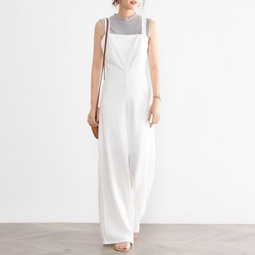 Jumpsuit 2021 New Style Full Length Inelastic Slim Model Plain All-Season Bow Straps Fashion All-match Suit Casual Women