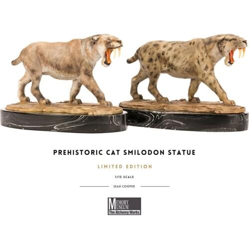 Memory Museum X Alchemy Works 1:15 Scale Smilodon Statue Saber-toothed Cat Tiger Felidae Animal Model Collector Adults Toy Gift
