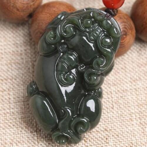 Natural Hetian Qingyu Mink Pendant Necklace Jewelry Fine Jewelry Attracts Wealth Mink Men and Women Jade Pendant Necklace