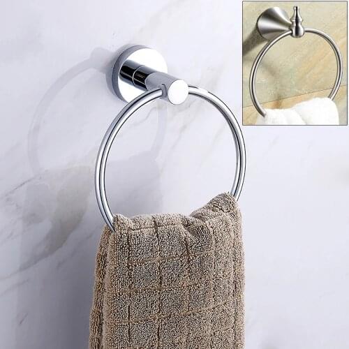 Stainless Steel Round Style Wall-Mounted Towel Ring Holder Hanger Bathroom