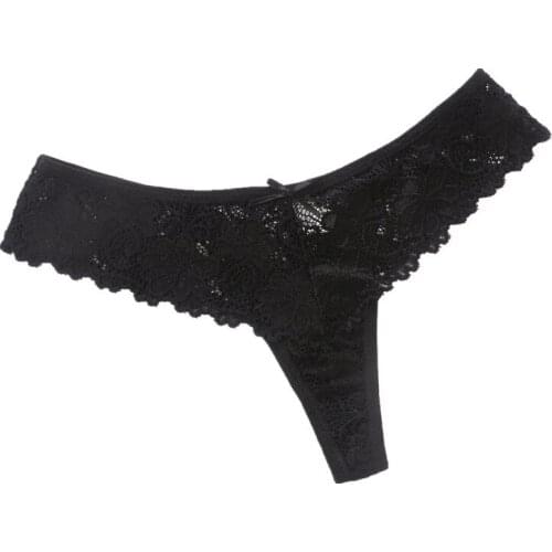 Underwear Women Sexy Lace Thong Ladies Triangle Hollow Breathable Antibacterial Cotton Crotch
