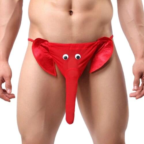 2017 New Elephant Thong Mens G-String Thong Novelty Sexy Penis Pouch Funny Underwear Male Briefs Gay Underwear cueca gay