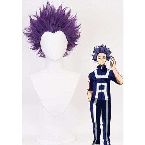 My Hero Academia Shinsou Hitoshi Shinso Wig Cosplay Costume Short Purple Wigs Synthetic Hair