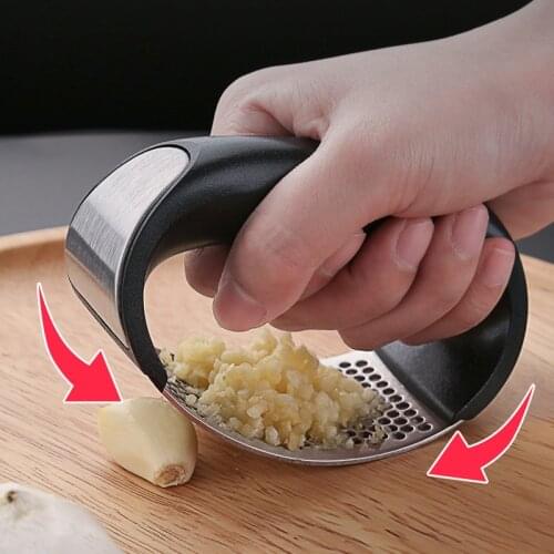 Stainless Steel Garlic Press Rocker Manual Garlic Grinding Grater Ginger Presses Garlic Chopper Crusher Kitchen Accessories