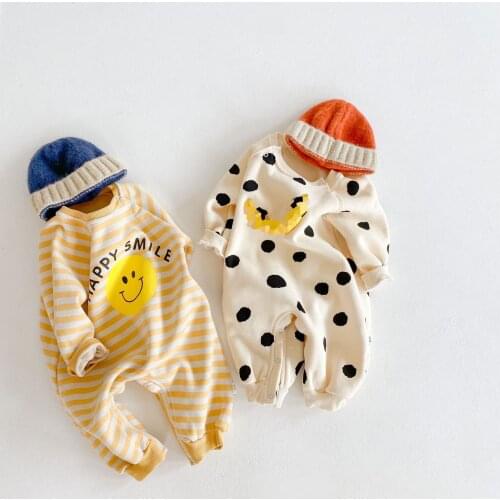 Qiu dong catch velvet cartoon jumpsuits infant baby infant child long-sleeved ha length climb clothes