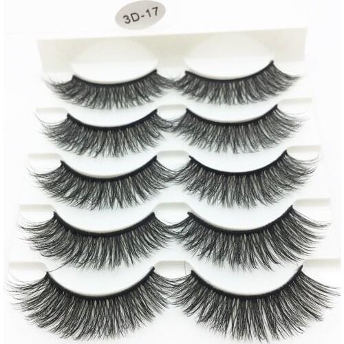 5/2pairs messy mink eyelashes natural long false eyelashes handmade makeup fluffy 3d mink lashes 100% Cruelty free faux cils NEW