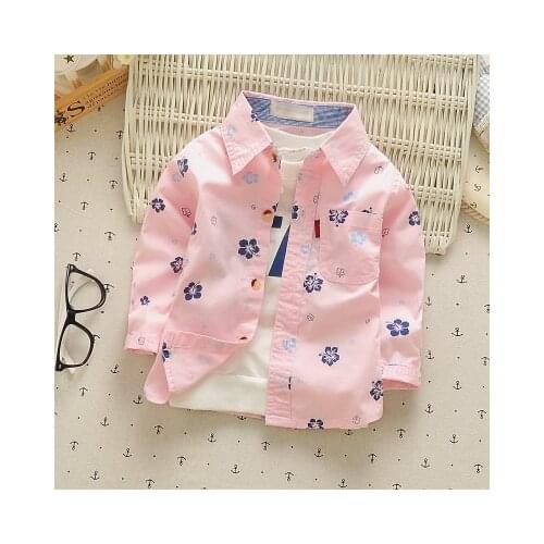 Baby boys shirts floral print long-sleeve 2019 spring childrens clothing 100% cotton fashion infants kids top tees clothes
