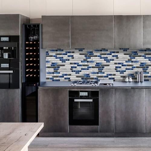 Royal Blue Marble Self-adhesive Marble Floor Tile Wall Sticker PVC Oil-proof Waterproof for Home Living Room Bedroom Study