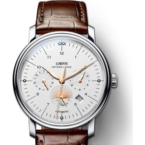 LOBINNI Switzerland mens automatic watches,men wrist watch man luxury mechanical wristwatch waterproof clock sapphire timepiece