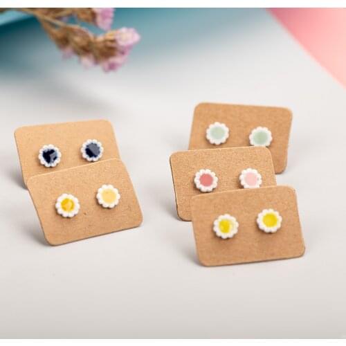 Cute Sun Flower Forest Elements Ceramic Earrings Exquisite Porcelain Accessories Wholesale #LY212