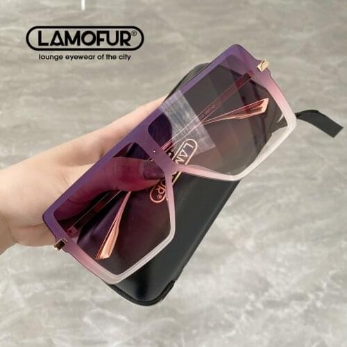 LAMOFUR Oversized Shades Women Sunglasses Fashion Square Glasses Big Frame Vintage Sun Glasses Female Unisex Oculos Feminino309
