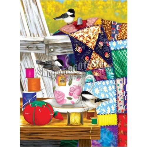 Quilt Diy 5D Diamond Painting Cross Stitch Birds Sewing & Quilting Diamond Embroidery Girls Pattern Full Mosaic Home Decor Art