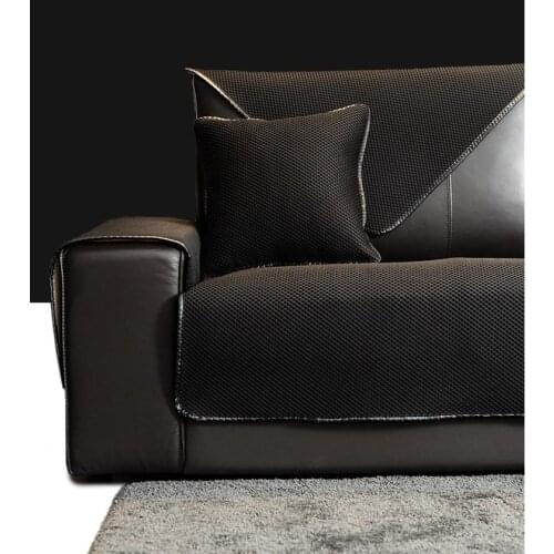 Four Seasons Universal Black Sofa Towel Non-Slip Solid Wood Leather Office Towel Cover Anti-Scratch Pad Customization Mat