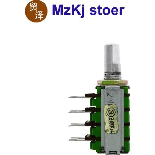 1PCS New Taiwan Taiwan ALPHA Alfa RD124F-10 precision potentiometer 4 B100K*4 fine shaft length 15mm