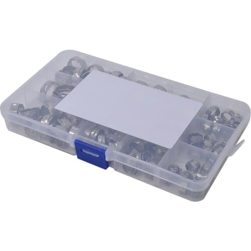 100 Pieces Brand New Single Ear Plus Fuel Air Water Hose Pipe Clamps Line O Clips 5.3mm-14mm