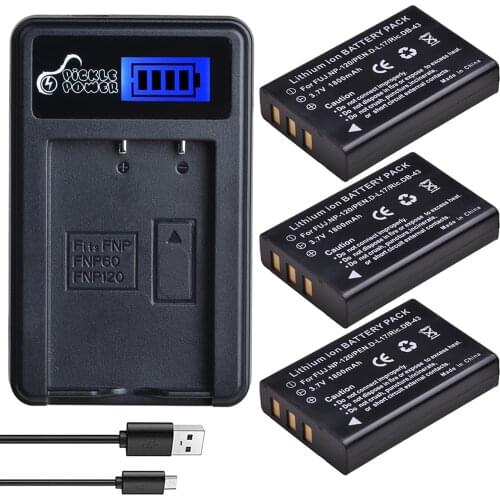 NP-120 NP120 FNP120 DL17 D-Li7 DB-43 BP-1500s Battery Charger Set for Fuji Fujifilm F10 F11 M603 Zoom Pentax MX4 MX550 RICOH GX8