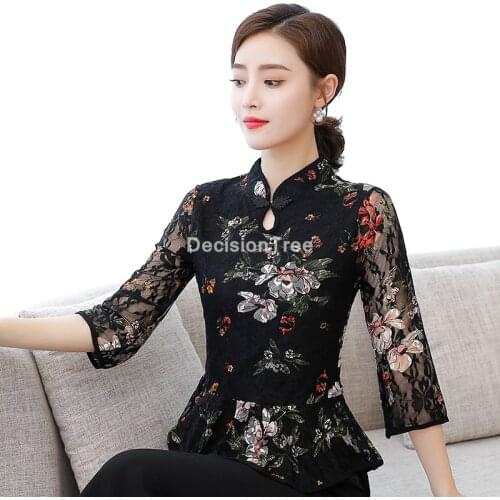2021 chinese dress lady casual shirt traditional chinese style top classic blouse vintage qipao chinese style cheongsam top