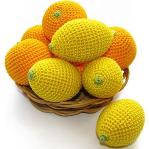 2020 Cute Lemon,Carrot,Watermelon Baby Photography Props Simulation Fruit Vegetable Hand Knitting Newborn Photography Props Soft