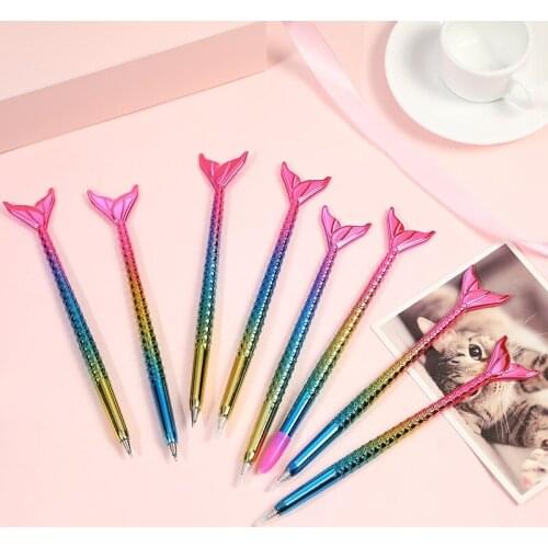 24PCS New Creative Personality Fish Tail Gel Pens Korean Writing Gift Pen Office Accessories Stationary Cute School Supplies